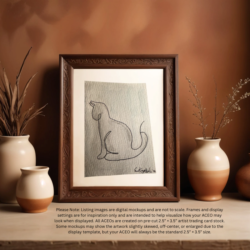 The Quiet Cat aceo art card