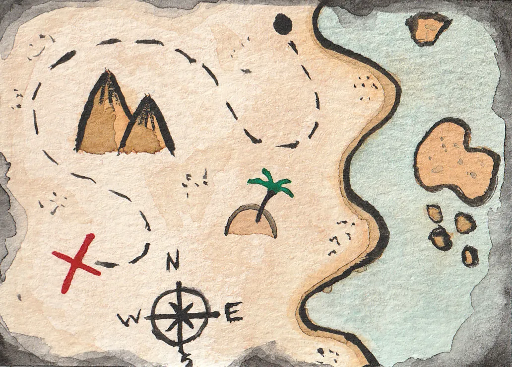 Treasure Map #1 aceo art card