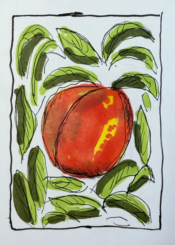 Peach aceo art card