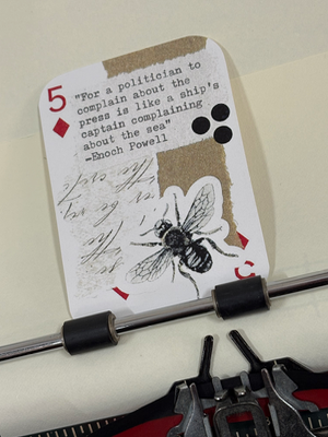 Bee bug Enoch Powell quote collage print by Mazerzine aceo art card thumbnail 2