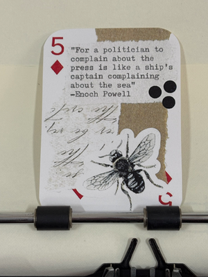 Bee bug Enoch Powell quote collage print by Mazerzine aceo art card thumbnail 1