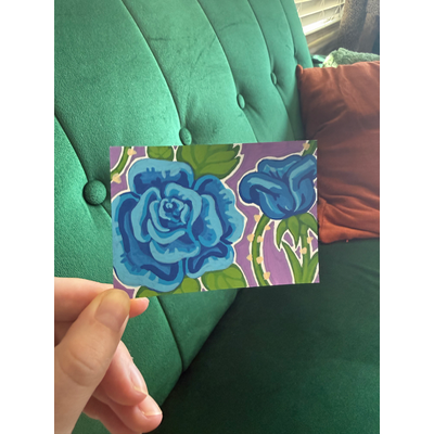 Blue Rose aceo art card thumbnail 1