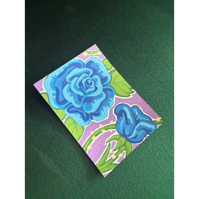Blue Rose aceo art card thumbnail 3