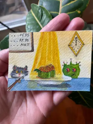 The Competition aceo art card thumbnail 2