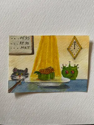 The Competition aceo art card thumbnail 3