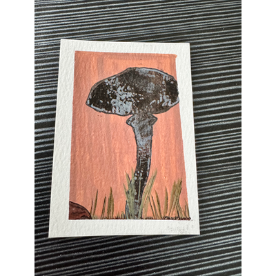 Moody Mushroom 1 & 2 aceo art card thumbnail 1