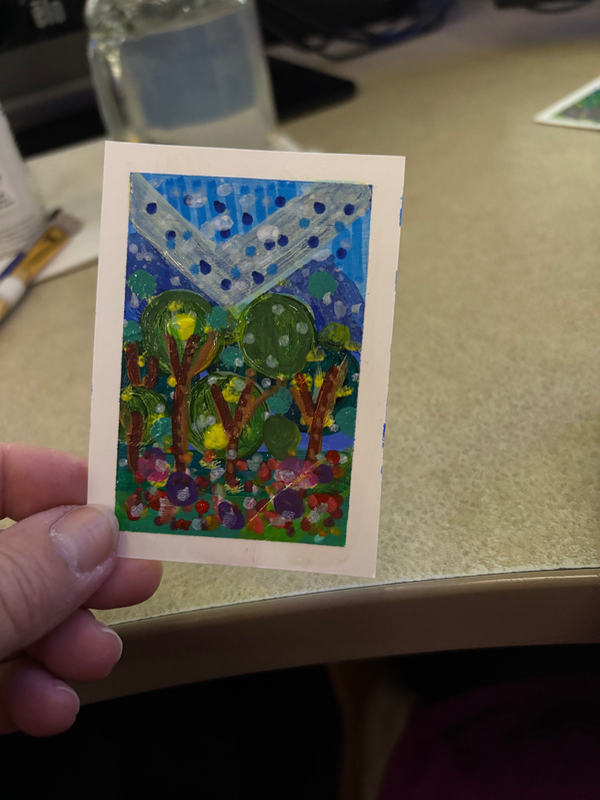 Abstract Mountain Meadow 2 aceo art card