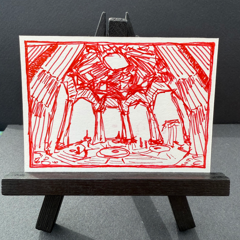 domed cathedral aceo art card