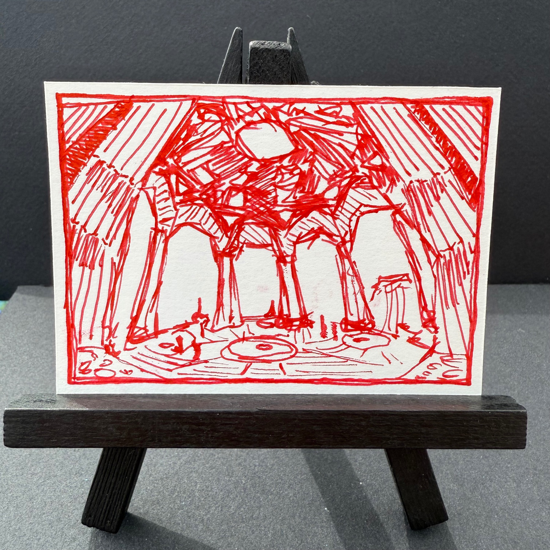 domed cathedral aceo art card