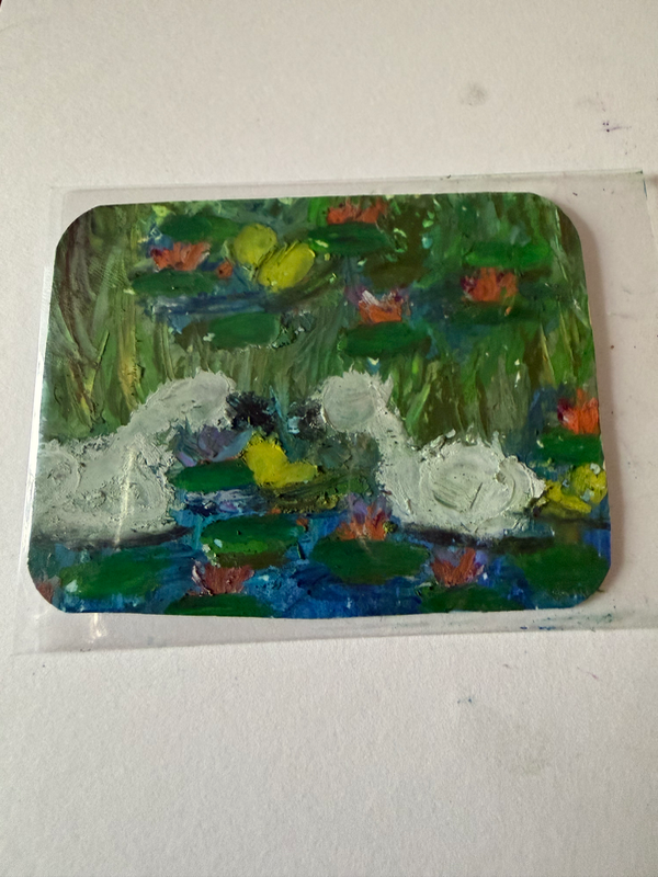Duckies in the Pond aceo art card