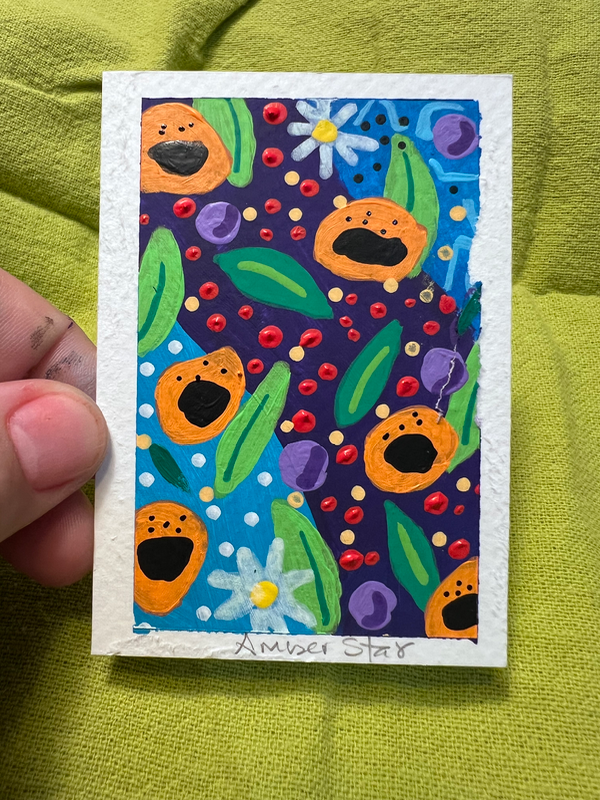 Orange aceo art card