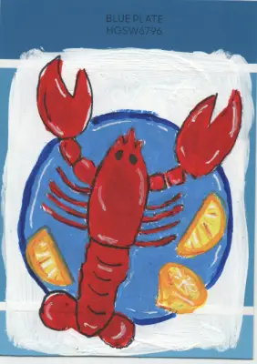 Blue Plate aceo art card thumbnail 2