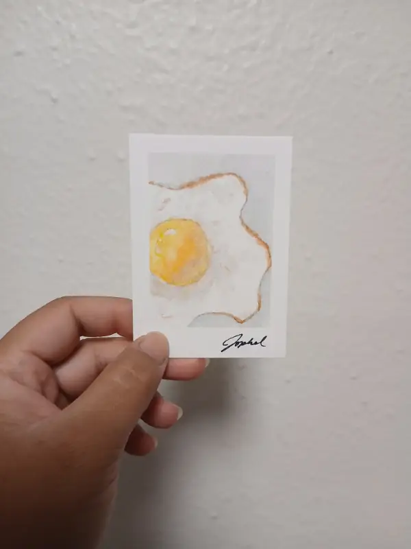 Fried Egg Up Close aceo art card