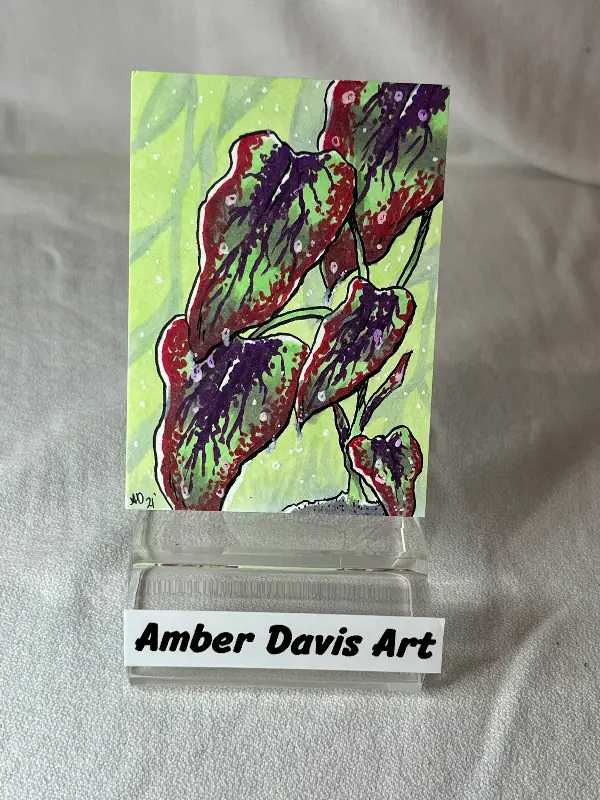 Leaf Practice - Original aceo art card