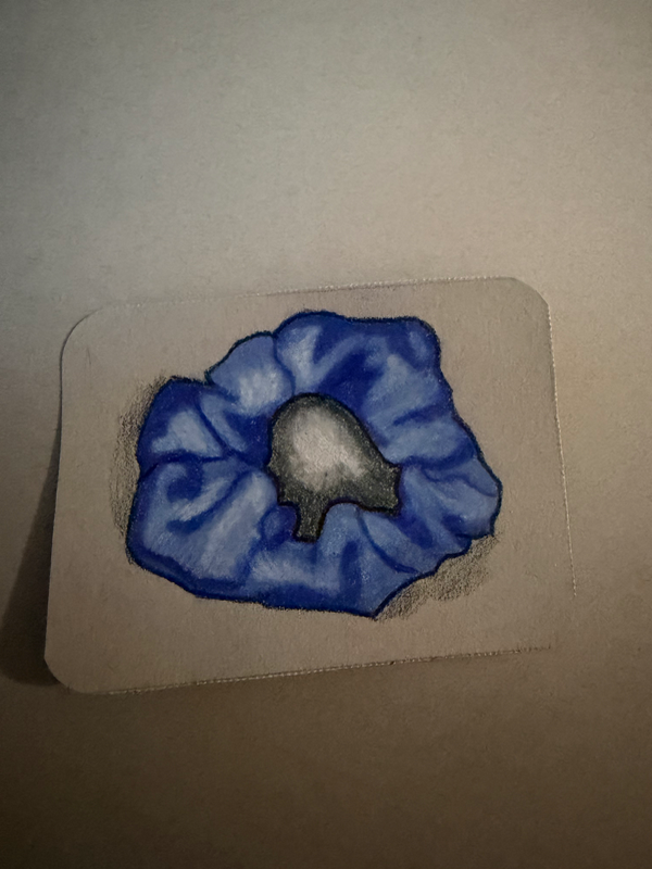 Blue Scrunchie aceo art card