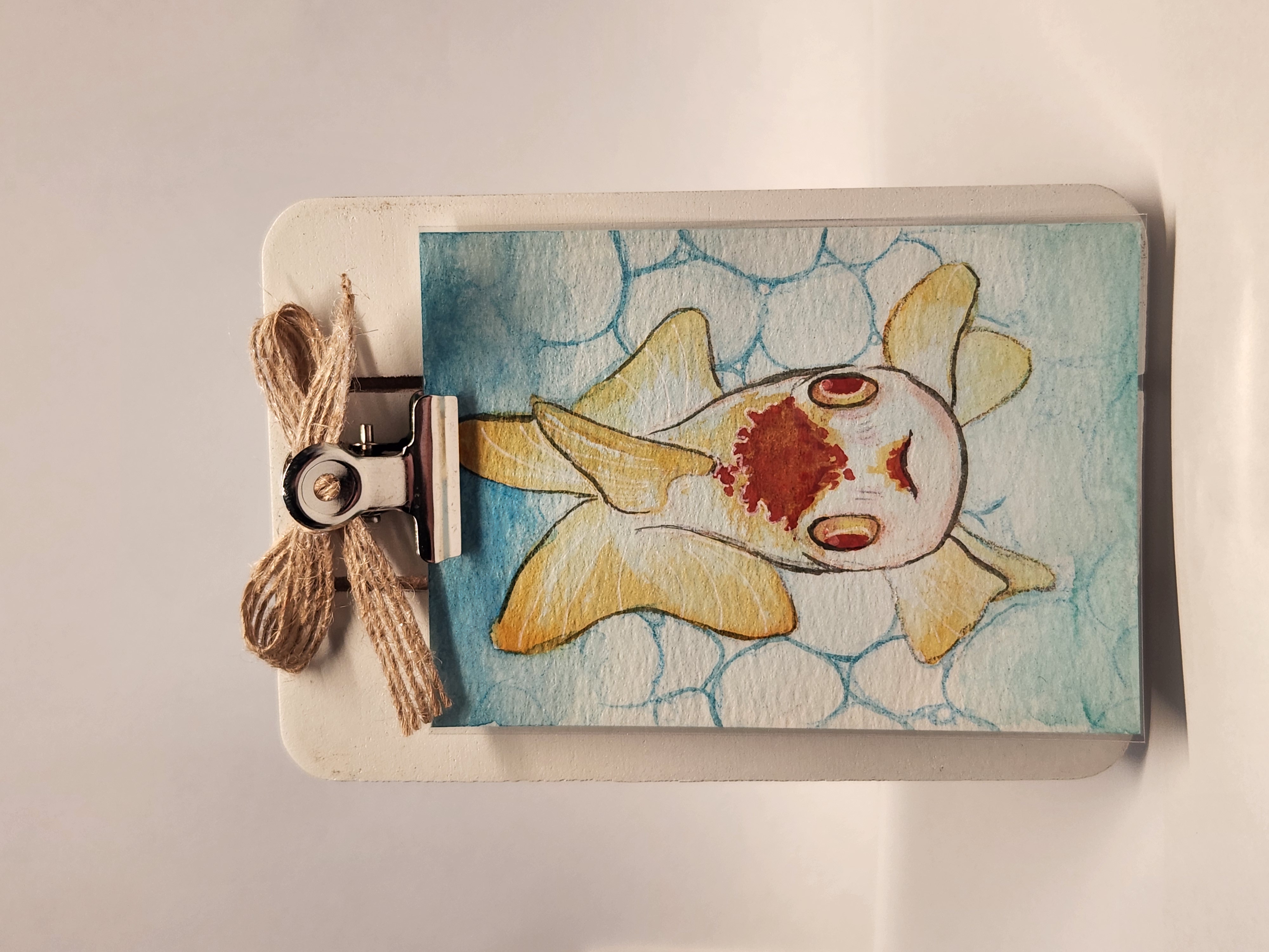 ACEO Original- "Red Spot"- 2.5" x 3.5" Watercolor aceo art card