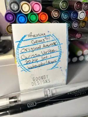 Raining Gems - Original Artwork ACEO aceo art card thumbnail 2