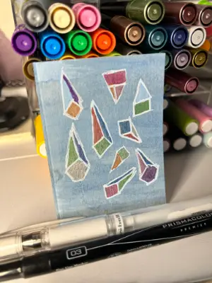 Raining Gems - Original Artwork ACEO aceo art card thumbnail 1