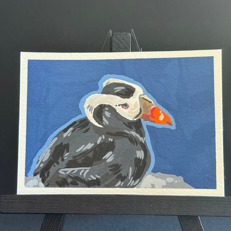 series ii: ‘world puffin day’ || card ii aceo art card