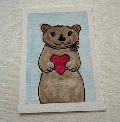 A love like no otter aceo art card thumbnail 2