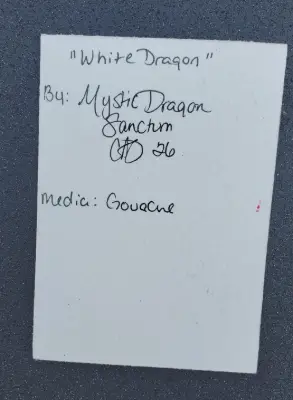 White Dragon aceo art card thumbnail 2