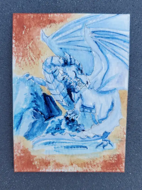 White Dragon aceo art card