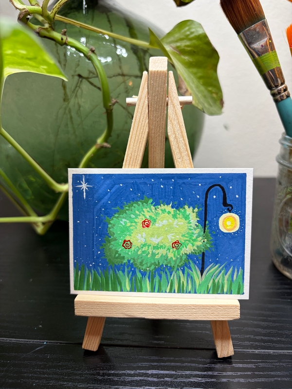 Blooming Glow in the Night aceo art card