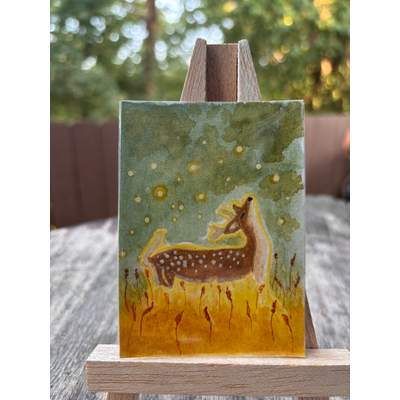 Firefly forest-deer aceo art card thumbnail 1