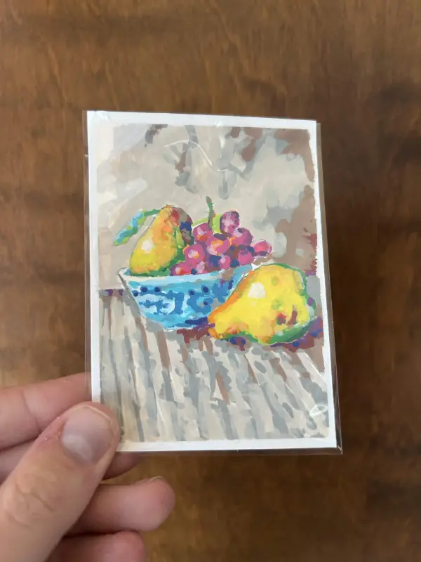 Pears & Grapes aceo art card
