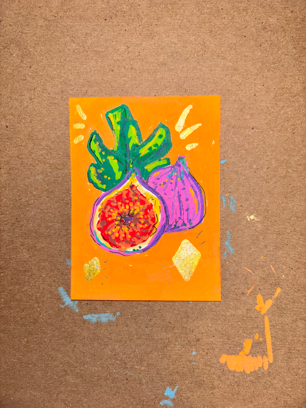 Colorful Figs aceo art card