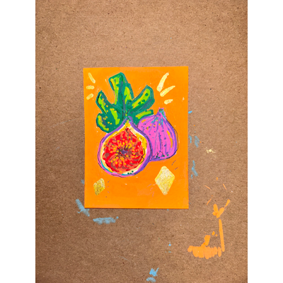 Colorful Figs aceo art card thumbnail 1