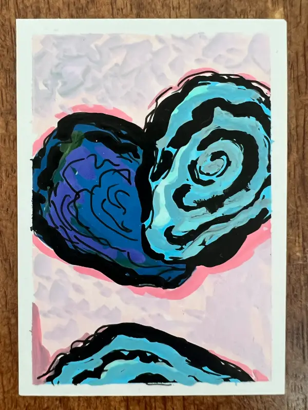 Abstract Oyster — Original ACEO aceo art card