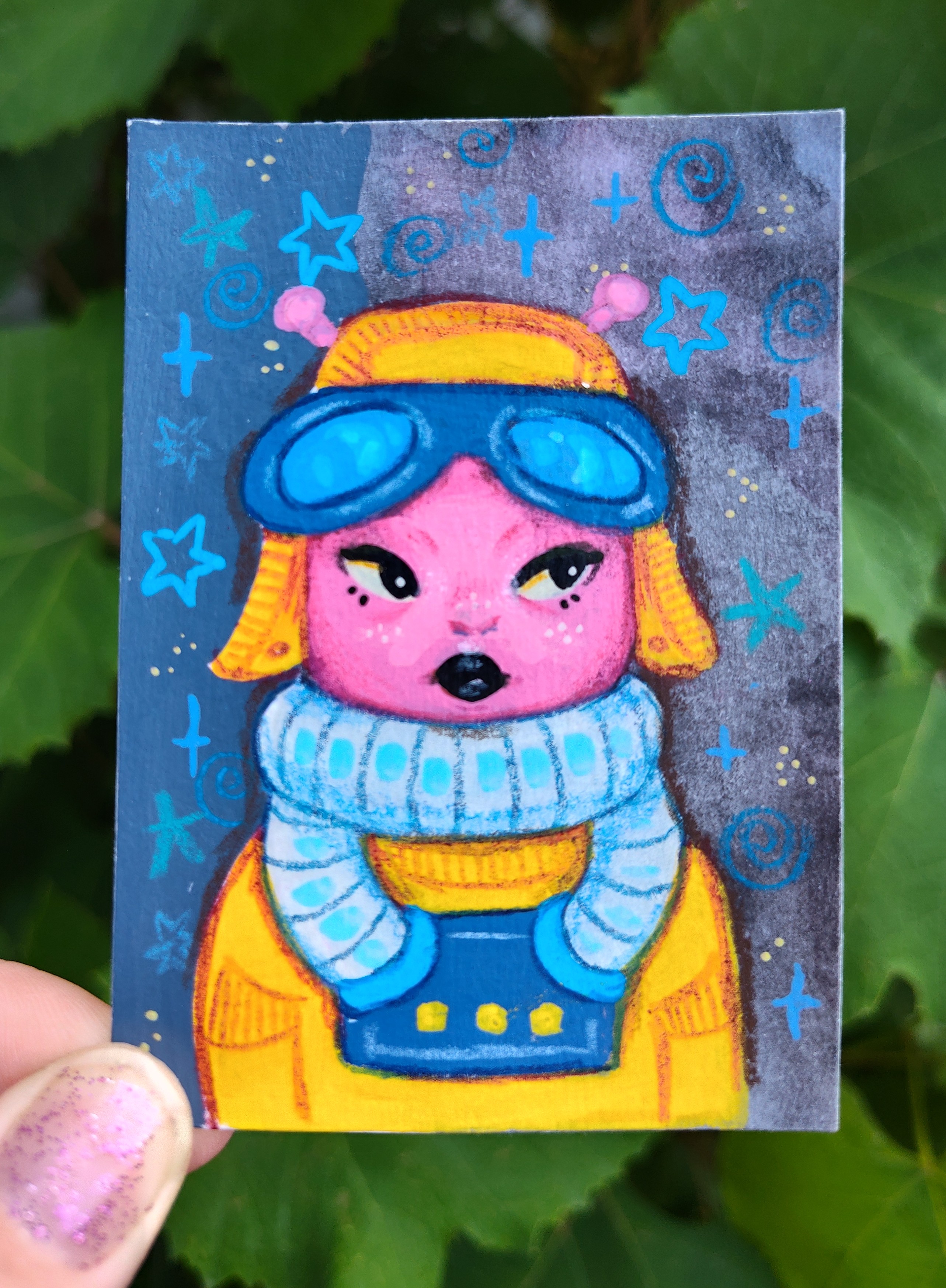 Space Babe 4/7 aceo art card