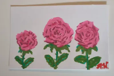 Three Roses by Amy Warrick aceo art card thumbnail 2