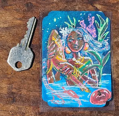 Witch in the Swamp aceo art card thumbnail 2