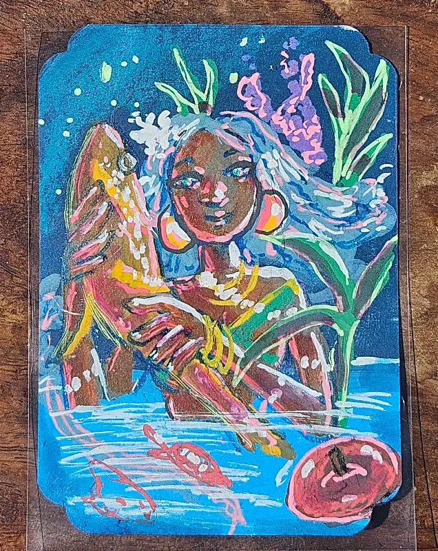 Witch in the Swamp aceo art card