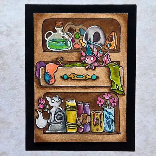 Romeo and Juliet Curio Cabinet aceo art card