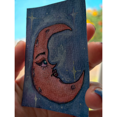 Celestial Moon aceo art card thumbnail 5
