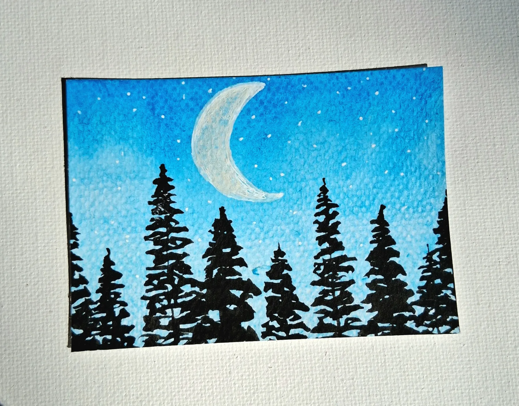 Big Cresent Blue Sky aceo art card