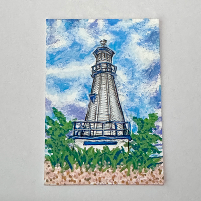 Michigan Lighthouse aceo art card thumbnail 1