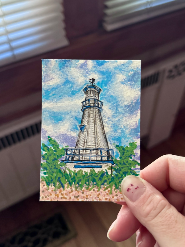 Michigan Lighthouse aceo art card