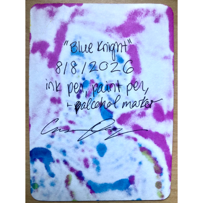 Blue Knight aceo art card thumbnail 2