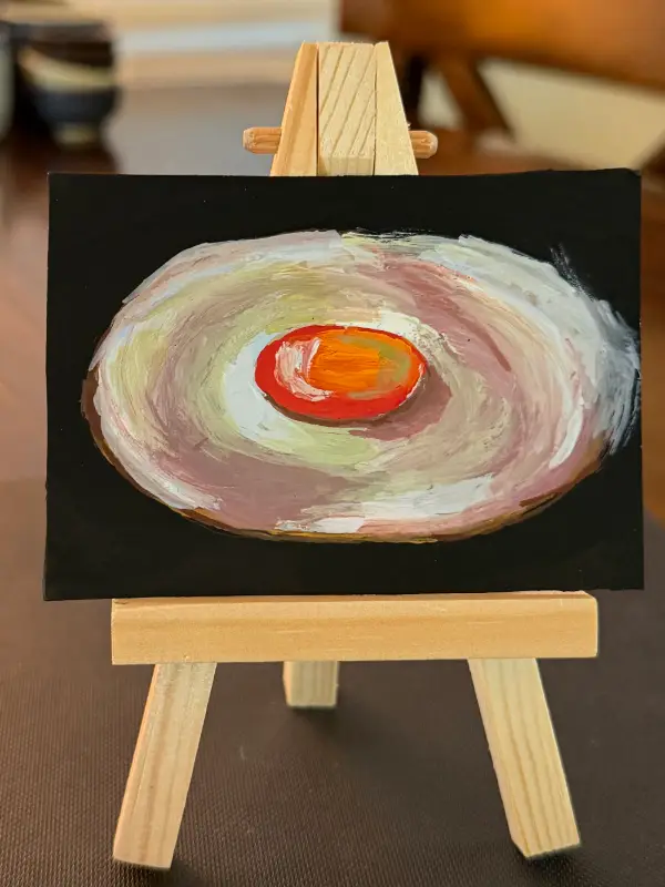 Fried Egg 3 aceo art card