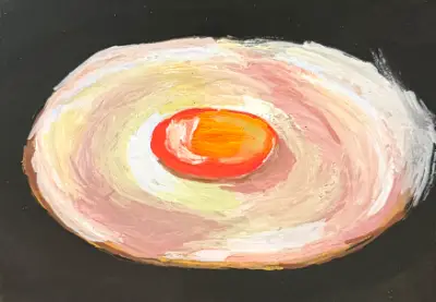 Fried Egg 3 aceo art card thumbnail 2