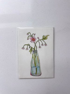 Glass Blossom I aceo art card thumbnail 1