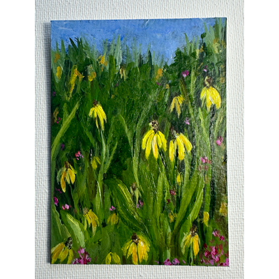 Prairie Coneflowers aceo art card thumbnail 1