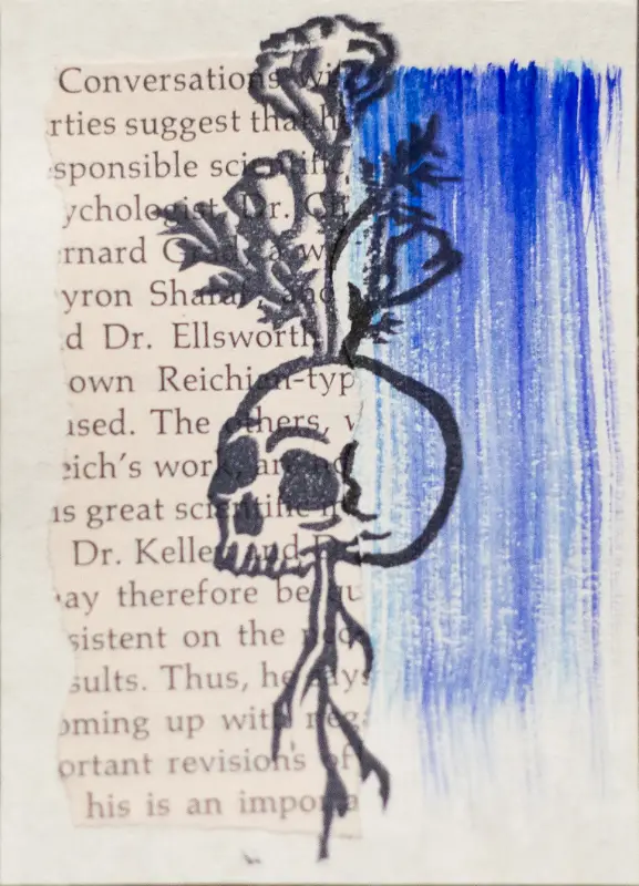 LIFE AFTER DEATH - Blue aceo art card