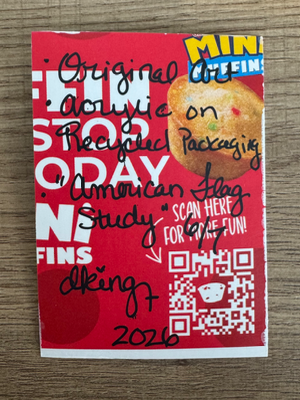 American Flag Study 6/7 aceo art card thumbnail 4