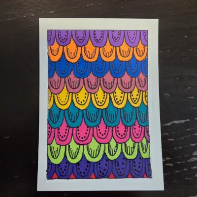 Fish fur aceo art card thumbnail 2