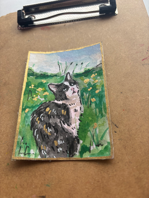 “Golden Kitty” aceo art card thumbnail 2